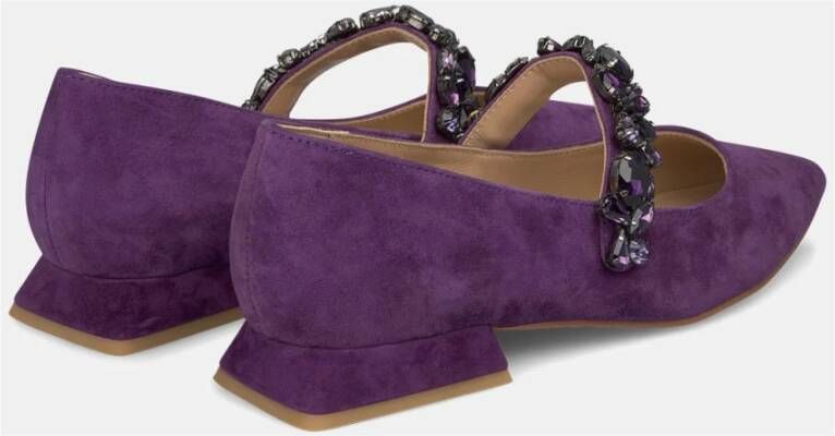 Alma en Pena Platte ballerina met strass band Purple Dames