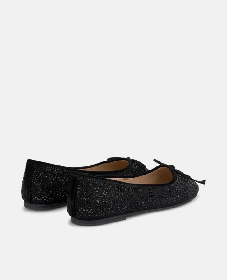 Alma en Pena Platte ballerina met strass Black Dames