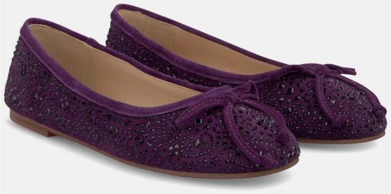 Alma en Pena Platte ballerina met strass Purple Dames