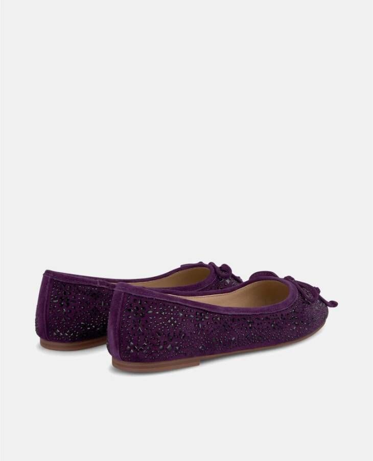 Alma en Pena Platte ballerina met strass Purple Dames