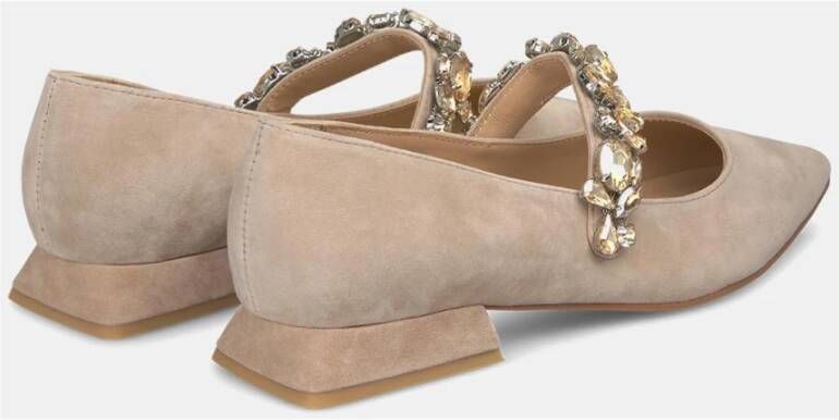 Alma en Pena Platte ballerina met strassband Beige Dames