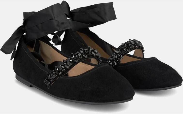 Alma en Pena Platte ballerina met strik Black Dames