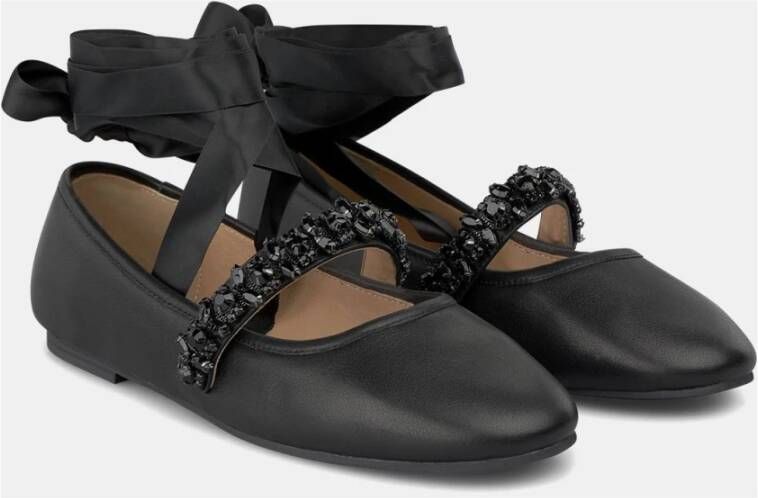 Alma en Pena Platte ballerina met strik Black Dames