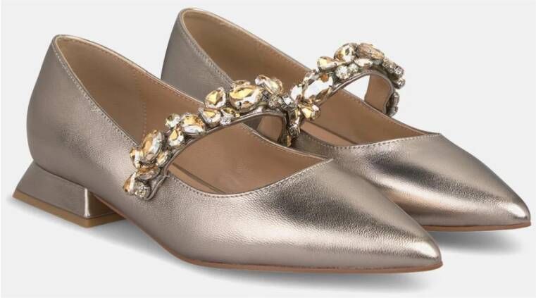 Alma en Pena Platte ballerina schoenen met strass band Yellow Dames