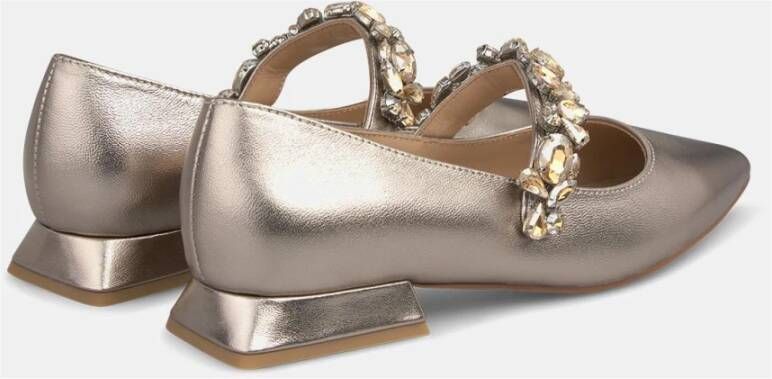 Alma en Pena Platte ballerina schoenen met strass band Yellow Dames