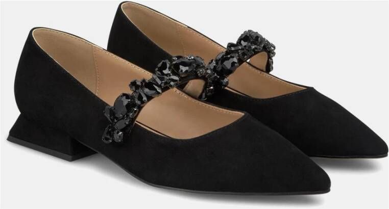 Alma en Pena Platte ballerina schoenen met strassband Black Dames