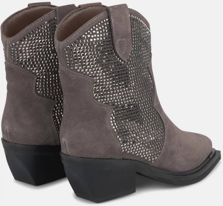 Alma en Pena Platte enkellaars met glitterdetail Gray Dames