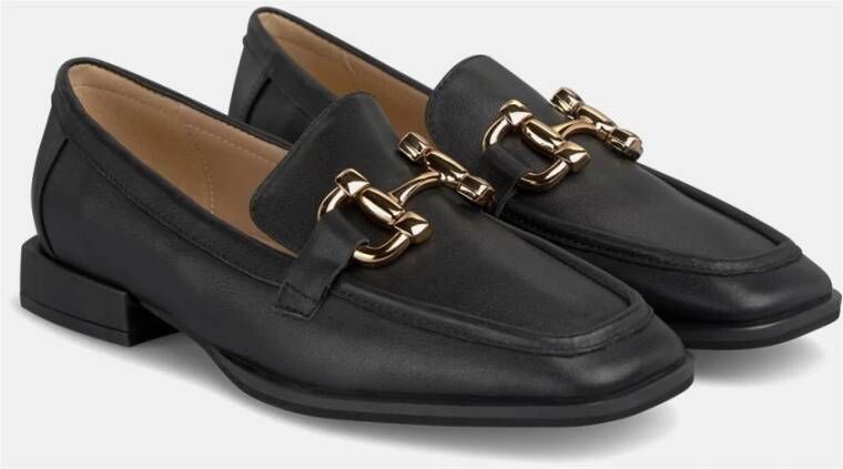 Alma en Pena Platte loafer met beugels Black Dames