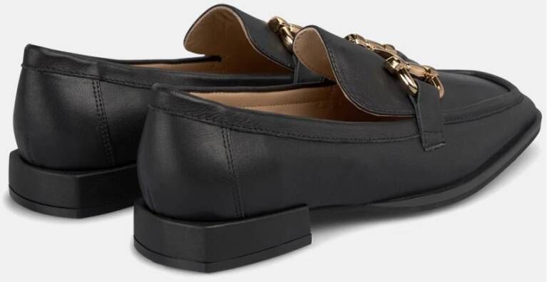 Alma en Pena Platte loafer met beugels Black Dames