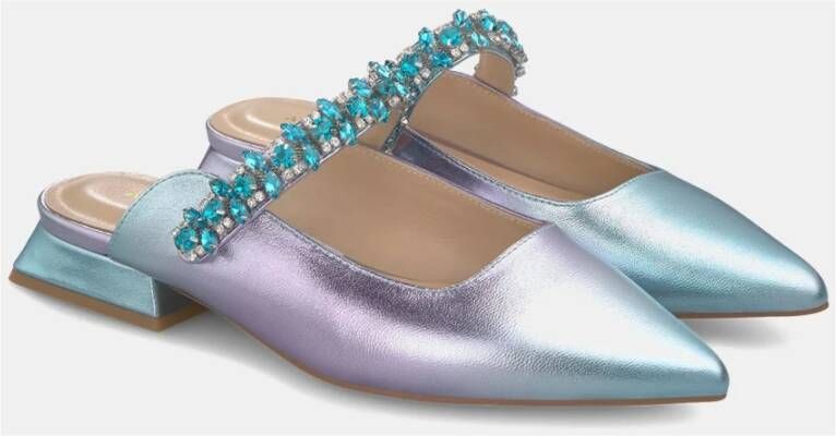 Alma en Pena Platte Rhinestone Strap Schoen Blue Dames