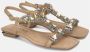 Alma en Pena Platte sandaal met strass Beige Dames - Thumbnail 2