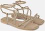 Alma en Pena Platte sandaal met strass Beige Dames - Thumbnail 2