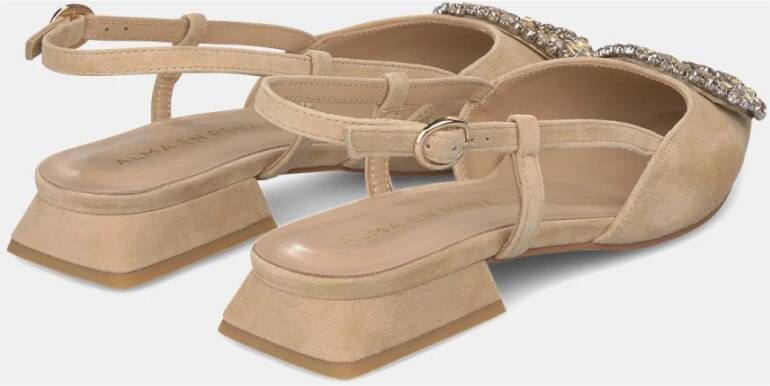 Alma en Pena Platte Schoen Broche Beige Dames