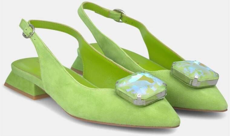 Alma en Pena Platte schoen met strass Green Dames