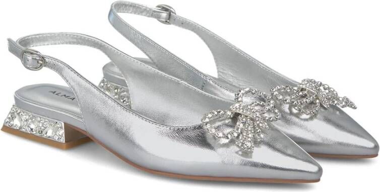 Alma en Pena Platte schoen met strass hiel Gray Dames