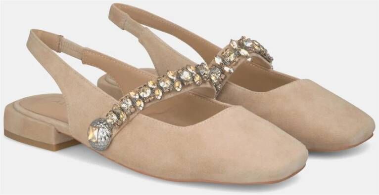 Alma en Pena Platte schoenen met strass Beige Dames