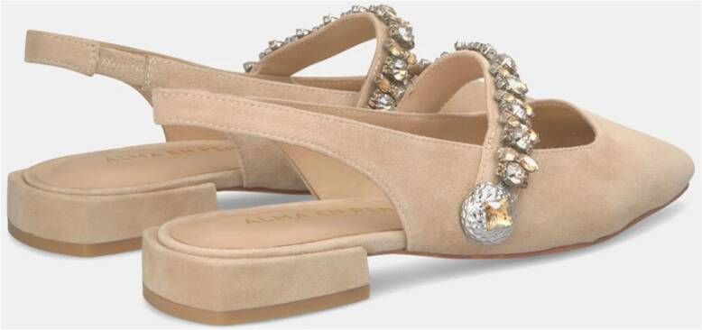 Alma en Pena Platte schoenen met strass Beige Dames