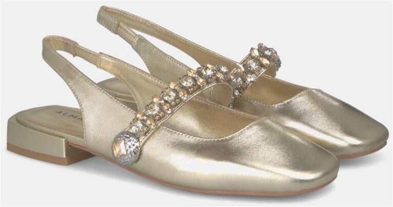 Alma en Pena Platte schoenen met strass Yellow Dames