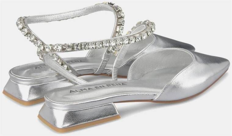 Alma en Pena Platte schoenen met strassband Gray Dames