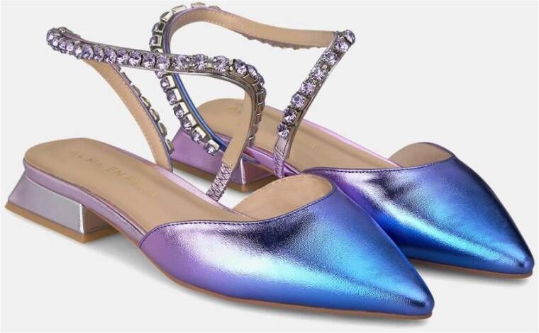 Alma en Pena Platte schoenen met strassband Purple Dames