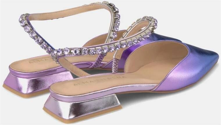 Alma en Pena Platte schoenen met strassband Purple Dames