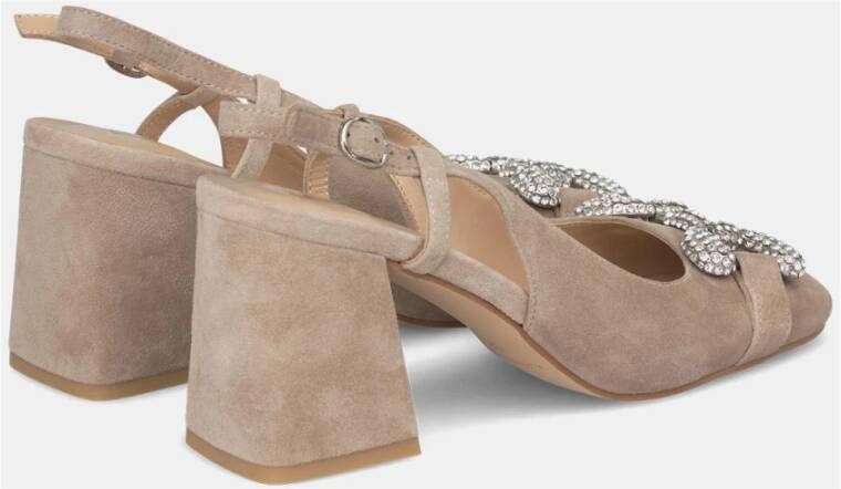 Alma en Pena Platte schoenen met vierkante hak Beige Dames