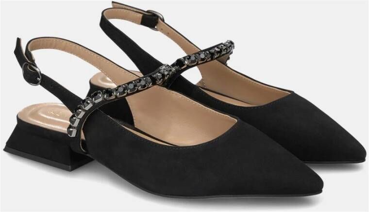 Alma en Pena Platte slingback schoen met kristallen Black Dames