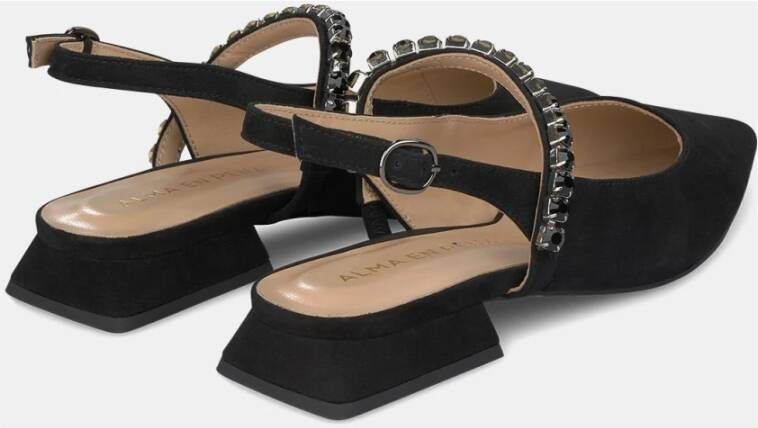 Alma en Pena Platte slingback schoen met kristallen Black Dames