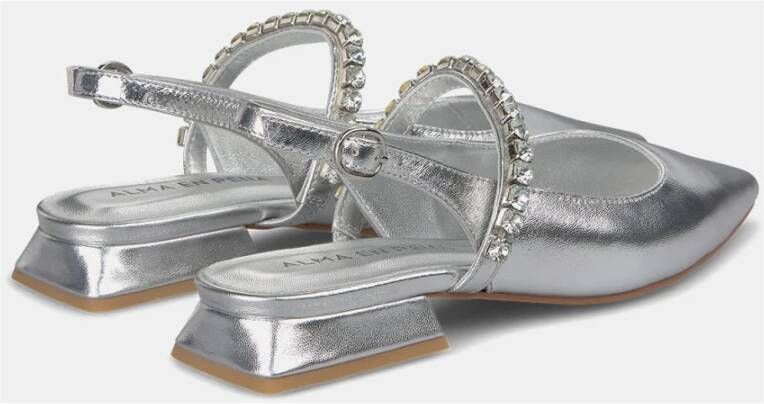 Alma en Pena Platte slingback schoen met kristallen Gray Dames