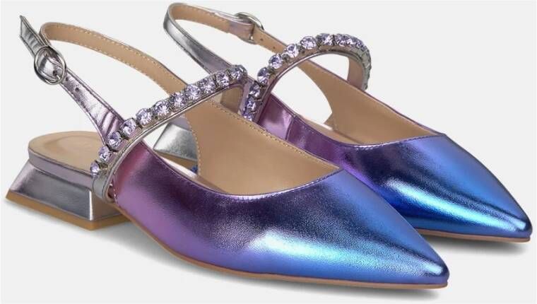 Alma en Pena Platte Slingback Schoen met Kristallen Purple Dames