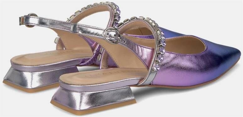 Alma en Pena Platte Slingback Schoen met Kristallen Purple Dames