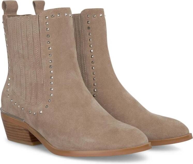 Alma en Pena Platte studs bootie Beige Dames