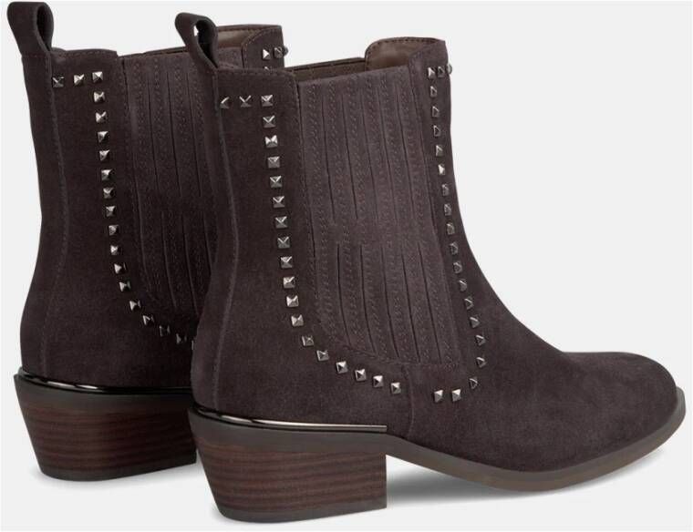 Alma en Pena Platte studs bootie Brown Dames