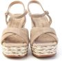 Alma en Pena Rafia Wedge Sandaal Beige Dames - Thumbnail 5