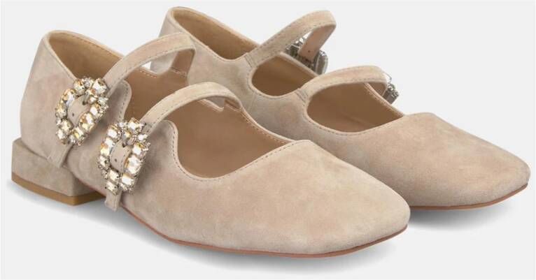 Alma en Pena Rhinestone Ballerina Flats Beige Dames