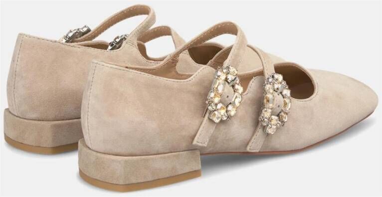 Alma en Pena Rhinestone Ballerina Flats Beige Dames