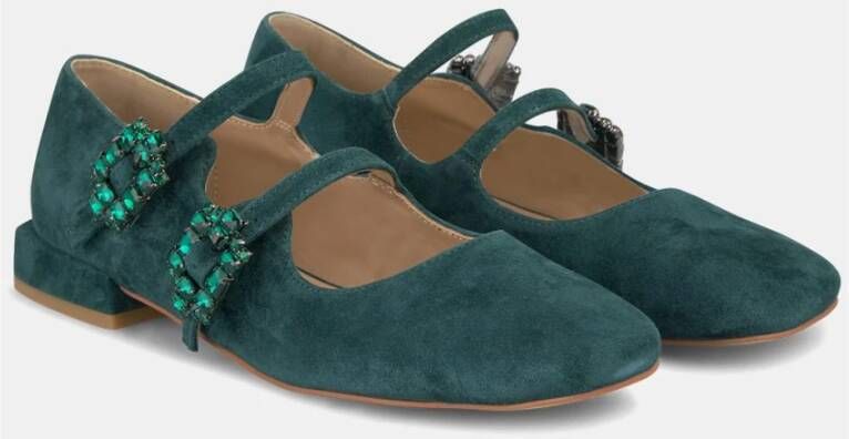 Alma en Pena Rhinestone Ballerina Flats Green Dames