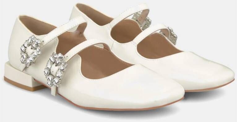 Alma en Pena Rhinestone Ballerina Flats White Dames