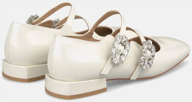 Alma en Pena Rhinestone Ballerina Flats White Dames