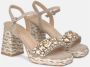 Alma en Pena Rhinestone Band Platform Sandal Brown Dames - Thumbnail 2