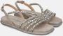 Alma en Pena Rhinestone Cross Strap Flat Sandal Gray Dames - Thumbnail 2