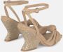 Alma en Pena Rhinestone Curved Heel Sandal Beige Dames - Thumbnail 3