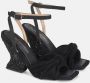 Alma en Pena Rhinestone Curved Heel Sandal Black Dames - Thumbnail 2