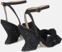 Alma en Pena Rhinestone Curved Heel Sandal Black Dames - Thumbnail 3