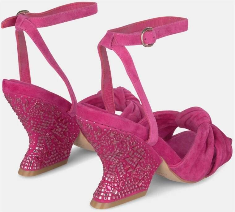 Alma en Pena Rhinestone Curved Heel Sandal Pink Dames