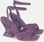 Alma en Pena Rhinestone Curved Heel Sandal Purple Dames - Thumbnail 2