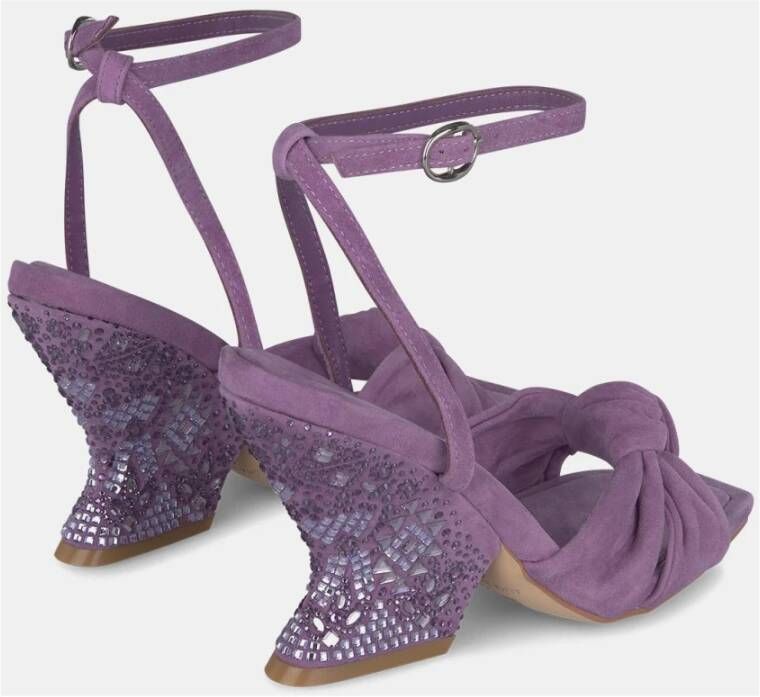 Alma en Pena Rhinestone Curved Heel Sandal Purple Dames