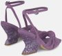 Alma en Pena Rhinestone Curved Heel Sandal Purple Dames - Thumbnail 3