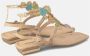 Alma en Pena Rhinestone Enkelband Platte Sandalen Beige Dames - Thumbnail 3