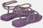 Alma en Pena Rhinestone Flat Sandal Purple Dames - Thumbnail 3